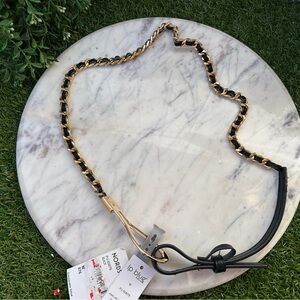 IP blue linea pelle  women belt black /gold NEW size M